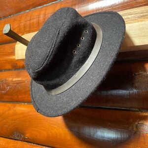 Filson Black Wool Safari Hat with Leather Band